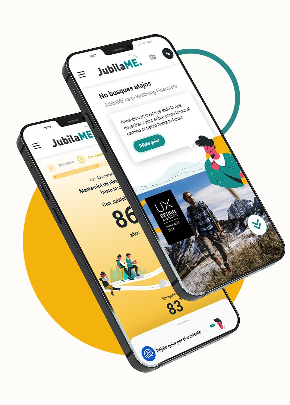 Telefonos moviles con la web app de Jubilame