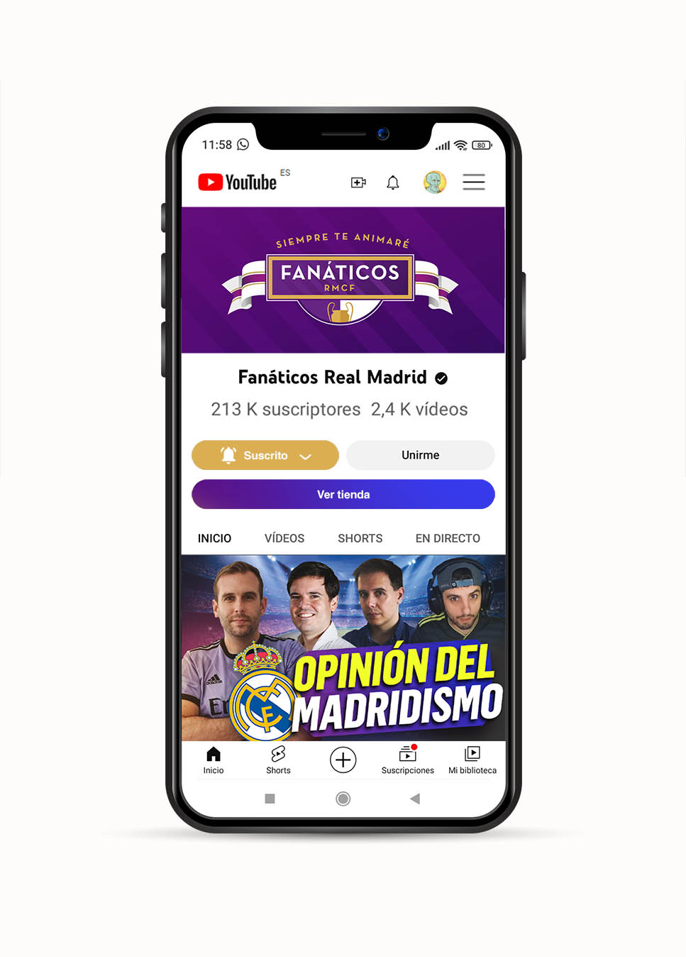 Canal de youtube de Fanáticos Real Madrid